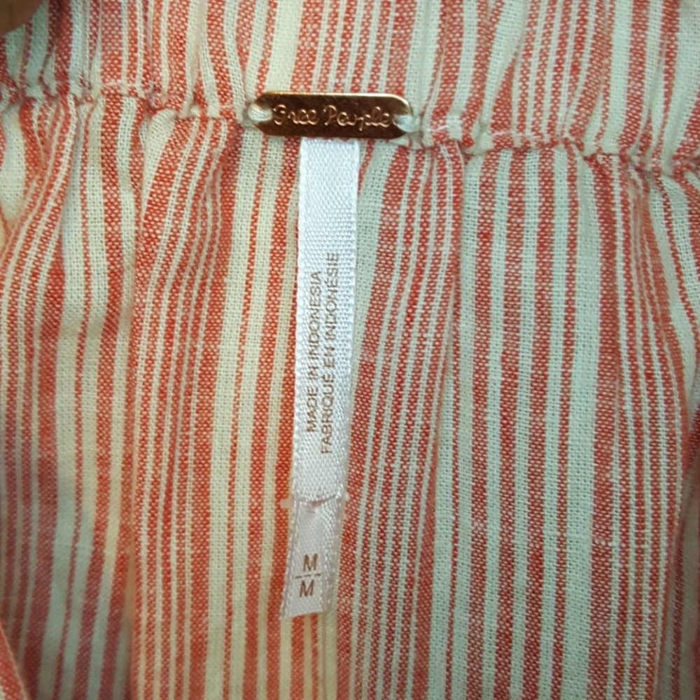 Free People Linen Off Shoulder Blouse NWT - Picture 4 of 5